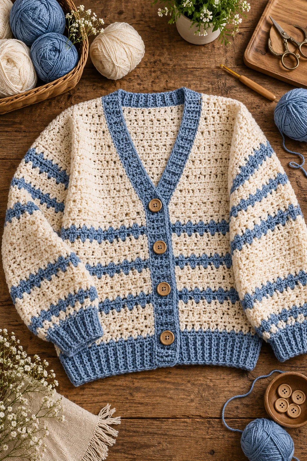 Beginner Button-Up Cardigan — crochet cardigan pattern free style outfit