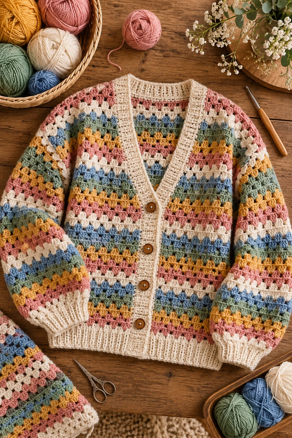 Vintage Granny Stripe Cardigan — crochet cardigan pattern free style outfit
