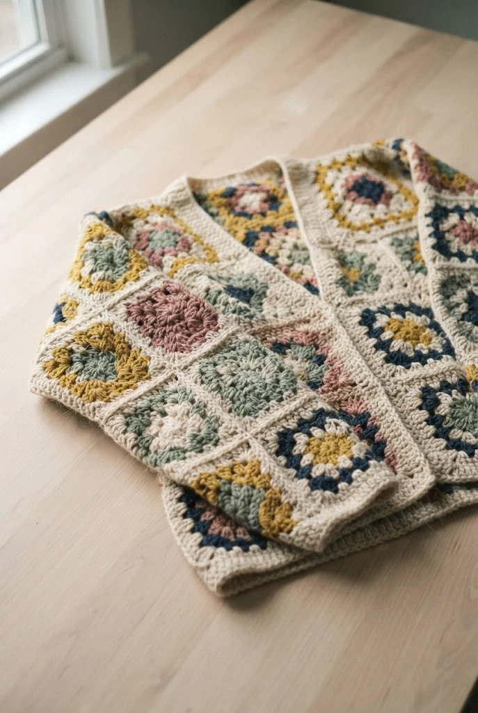 Classic Granny Square Hexagon Cardigan — crochet cardigan pattern free style outfit