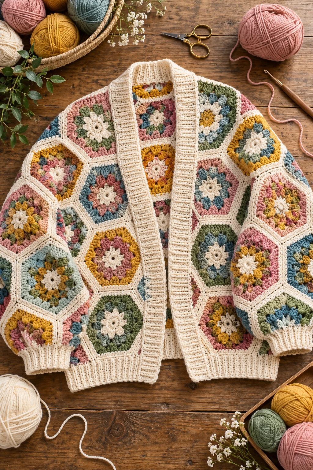 Hexagon Magic Cardigan — crochet cardigan pattern free style outfit