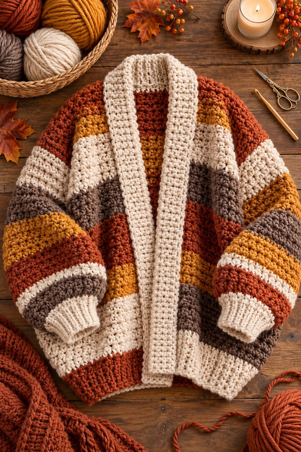 Chunky Autumn Cocoon — crochet cardigan pattern free style outfit