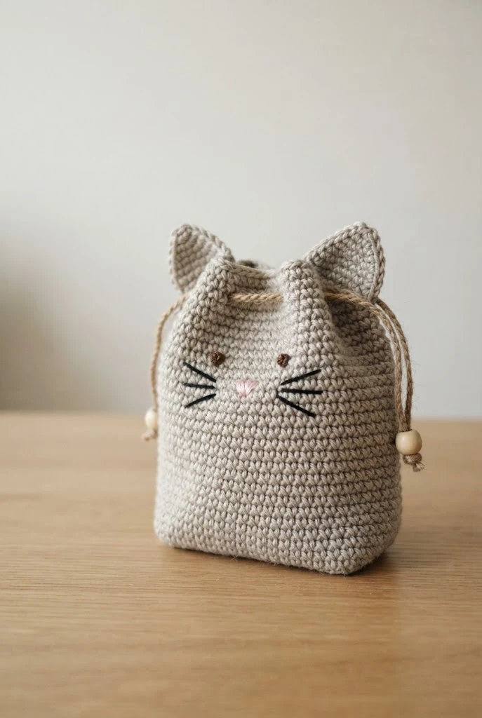 Classic Whisker Pouch — crochet cat bag pattern free style outfit