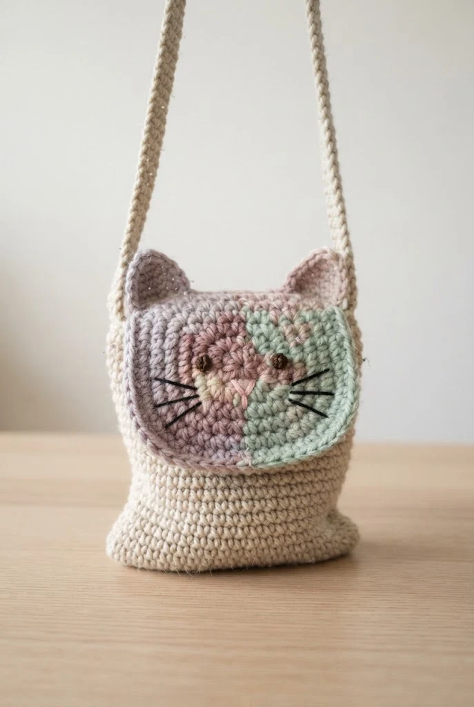 Pastel Kitty Crossbody — crochet cat bag pattern free style outfit