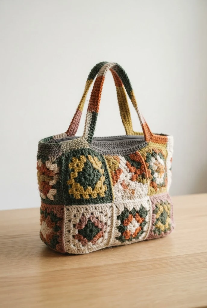 Calico Granny Square Kitty — crochet cat bag pattern free style outfit