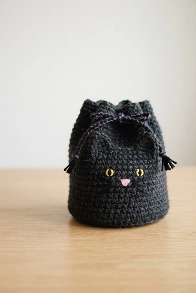 Spooky Black Cat Treat Bag — crochet cat bag pattern free style outfit