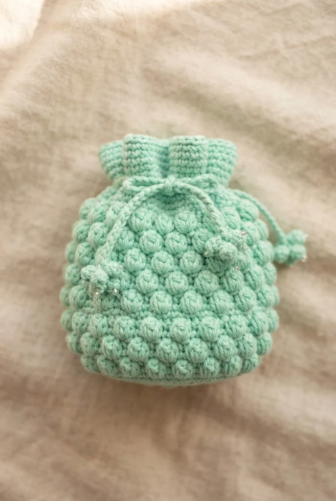 Mint Green Bubble Pop — crochet charm bag