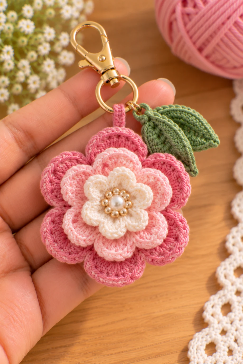 Layered Flower With Three Petal Levels — crochet charms tutorial style outfit