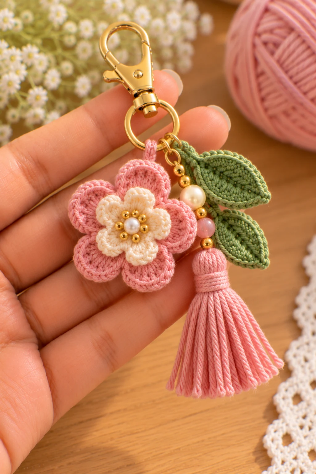 Mini Crochet Flower Charm Gift Set — crochet charms tutorial style outfit