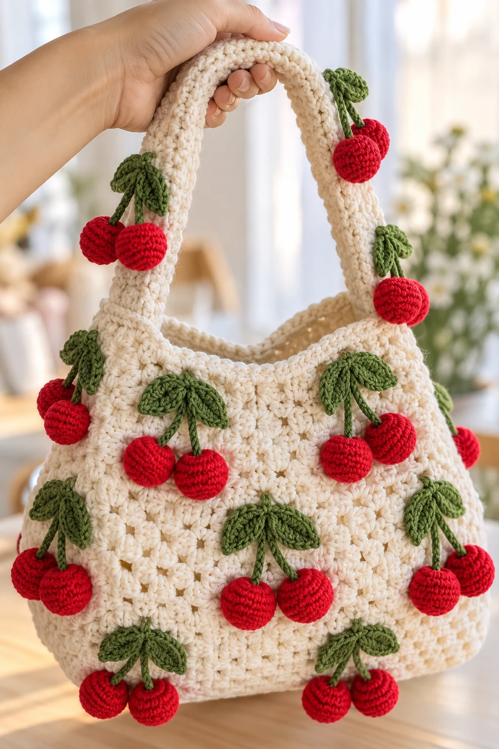 Project 10 — crochet cherry bag