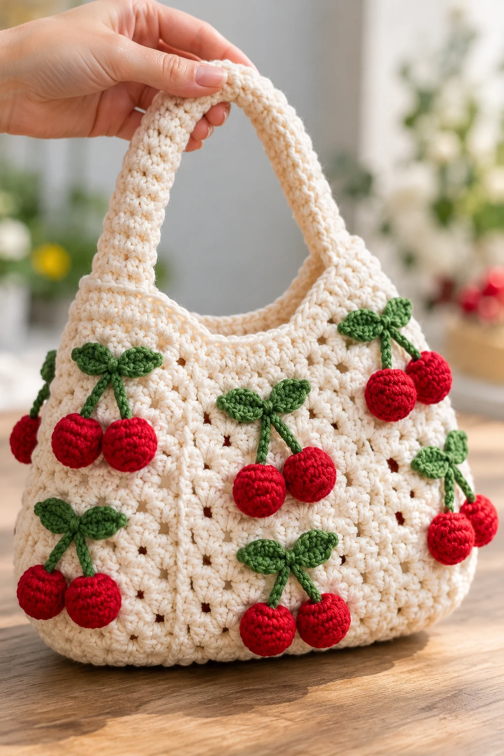 Project 11 — crochet cherry bag