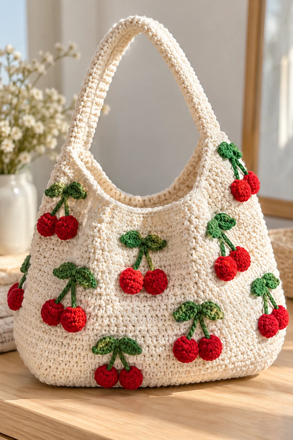 Project 12 — crochet cherry bag