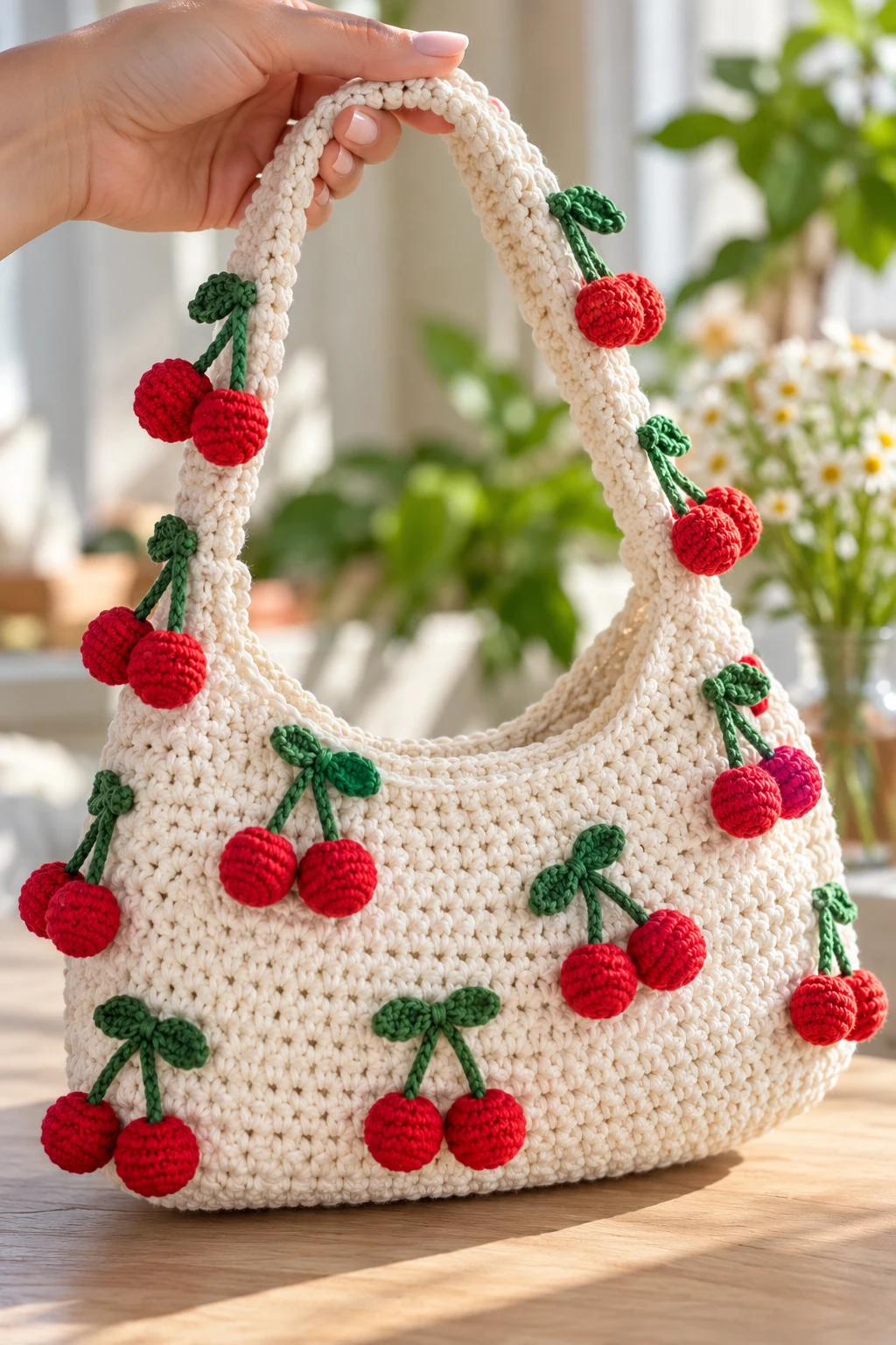 Project 14 — crochet cherry bag