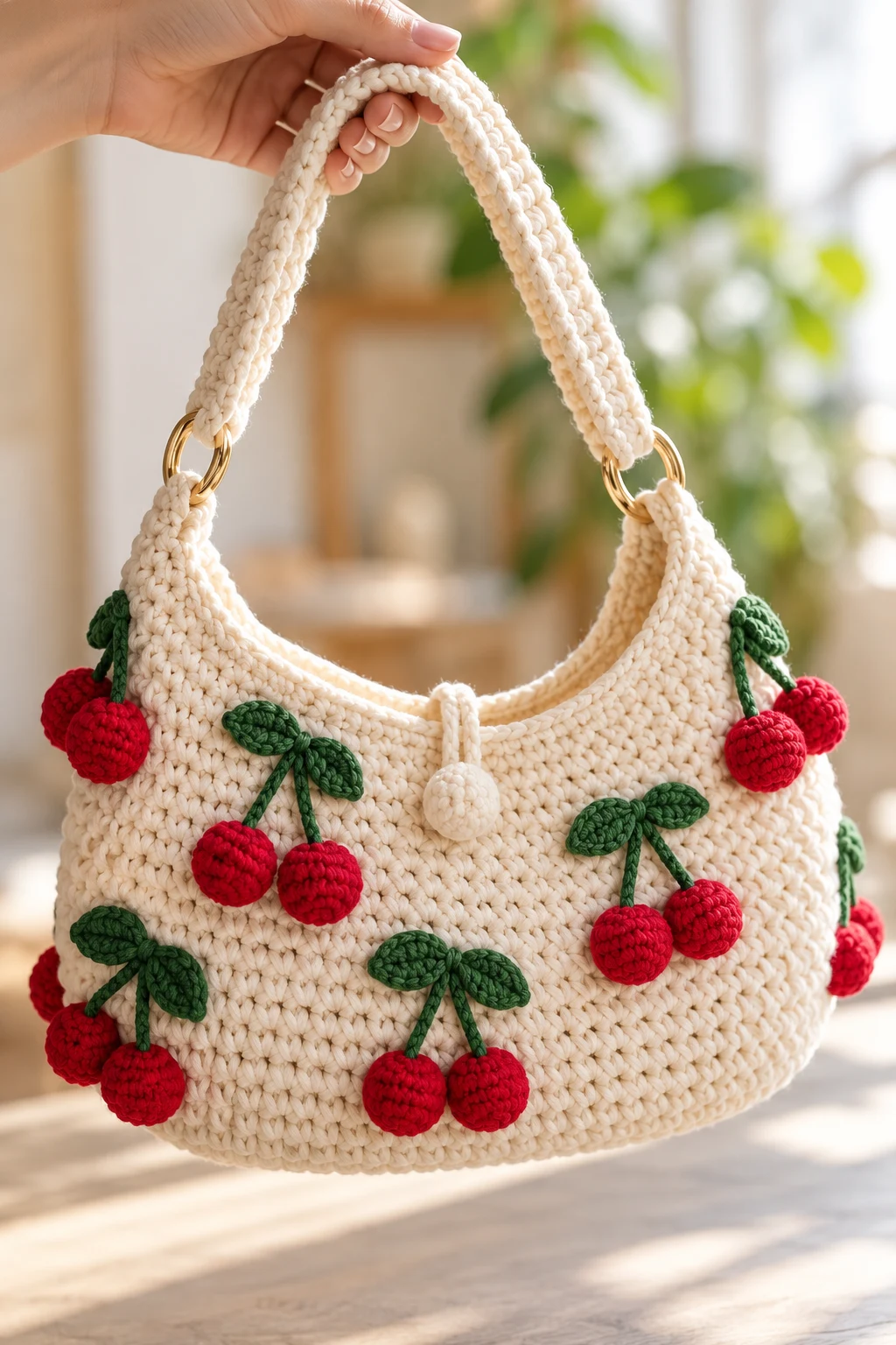 Project 15 — crochet cherry bag