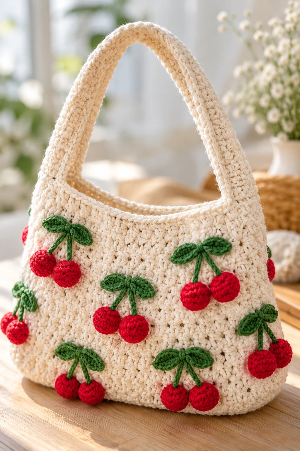 Project 4 — crochet cherry bag