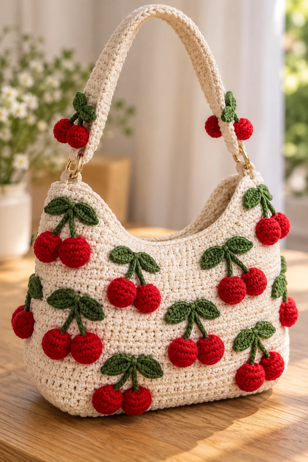 Project 5 — crochet cherry bag