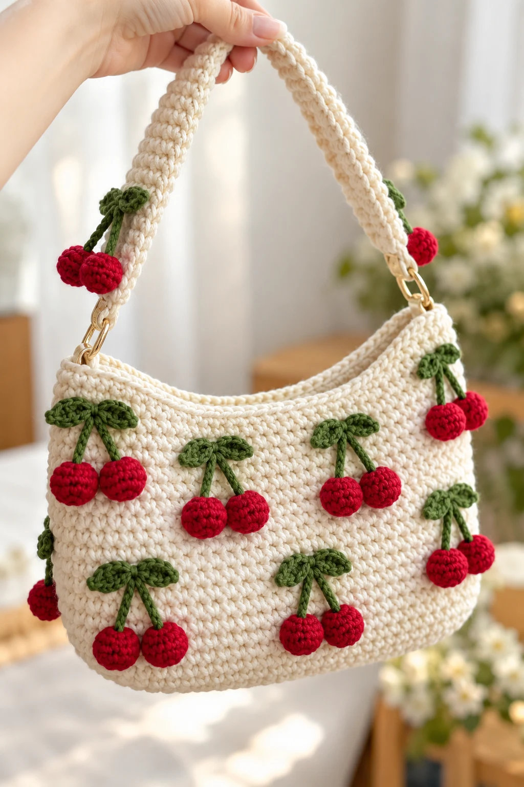Project 6 — crochet cherry bag