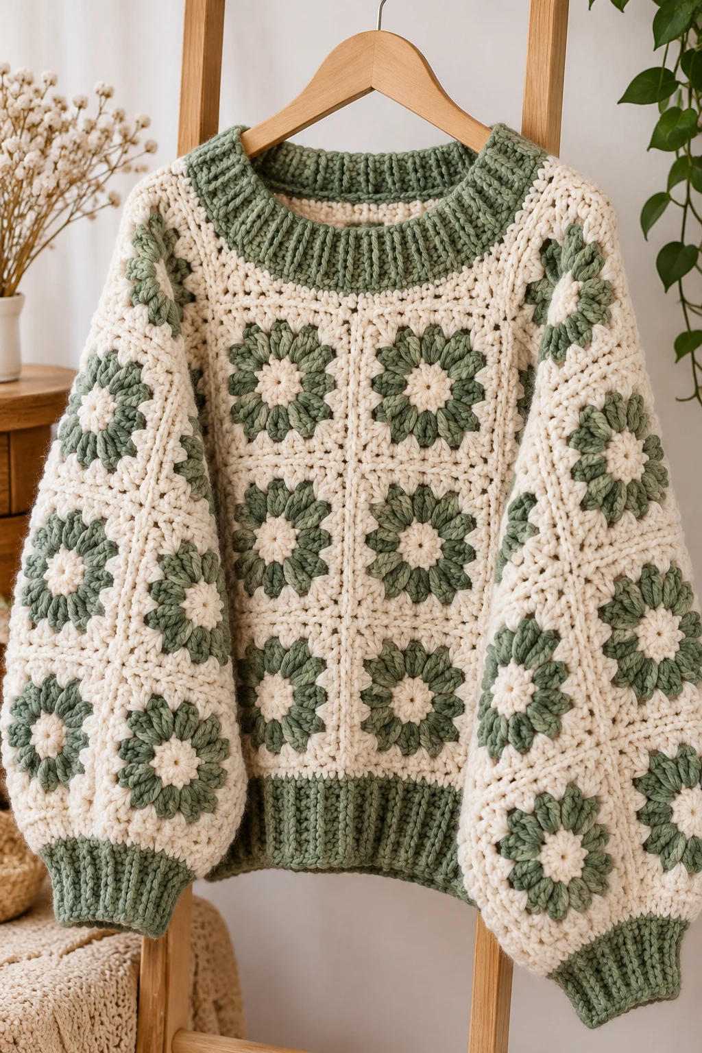 crochet chunky sweater — Outfit 14 — crochet chunky sweater style outfit