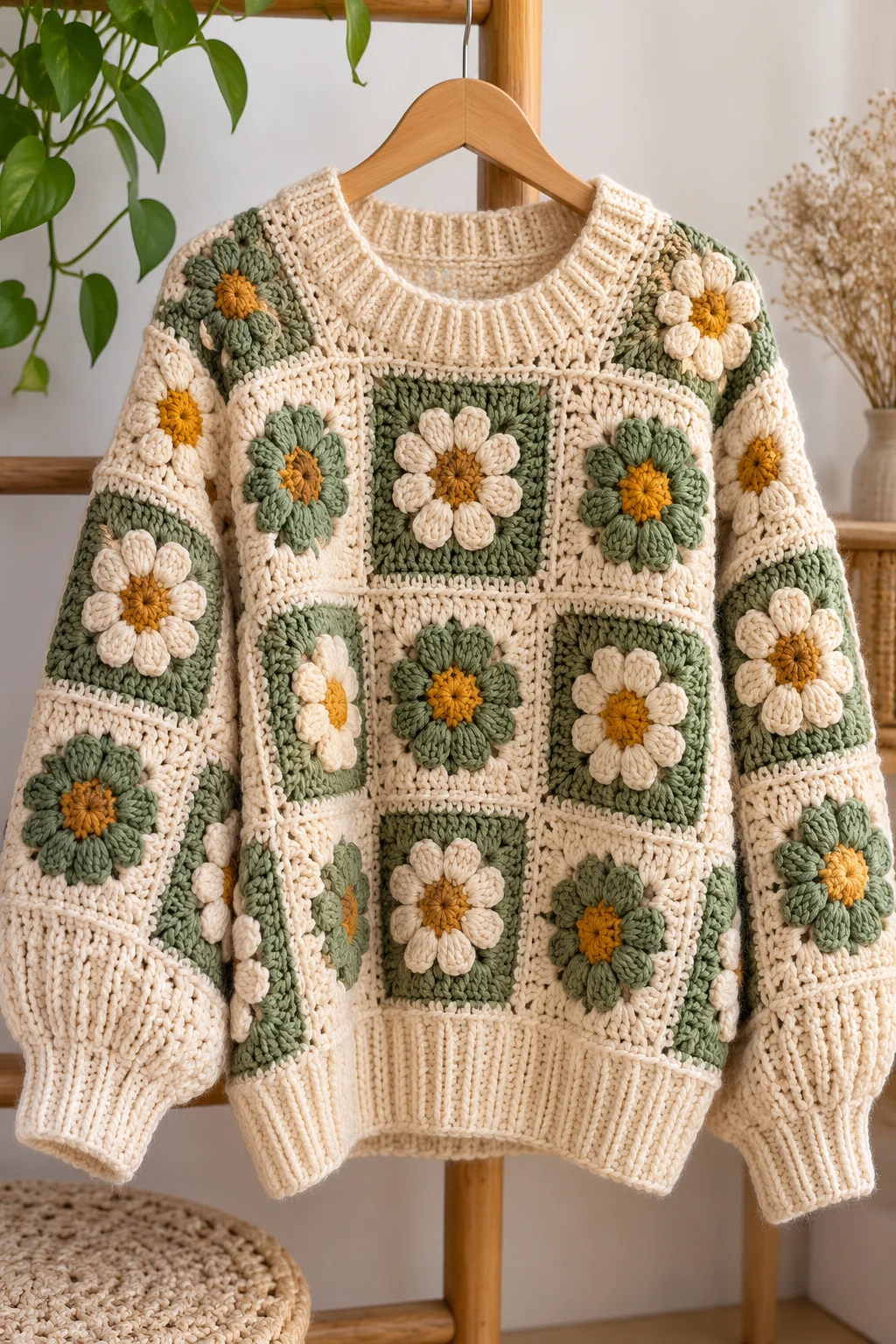 crochet chunky sweater — Outfit 15 — crochet chunky sweater style outfit