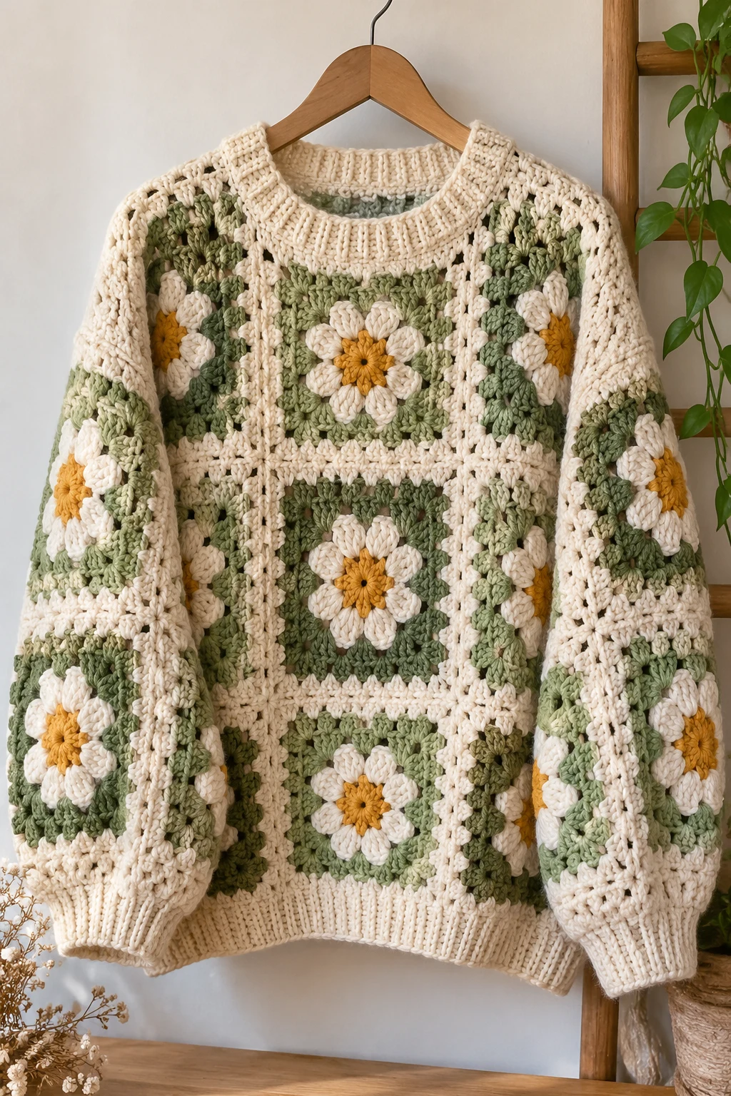 crochet chunky sweater — Outfit 8 — crochet chunky sweater style outfit