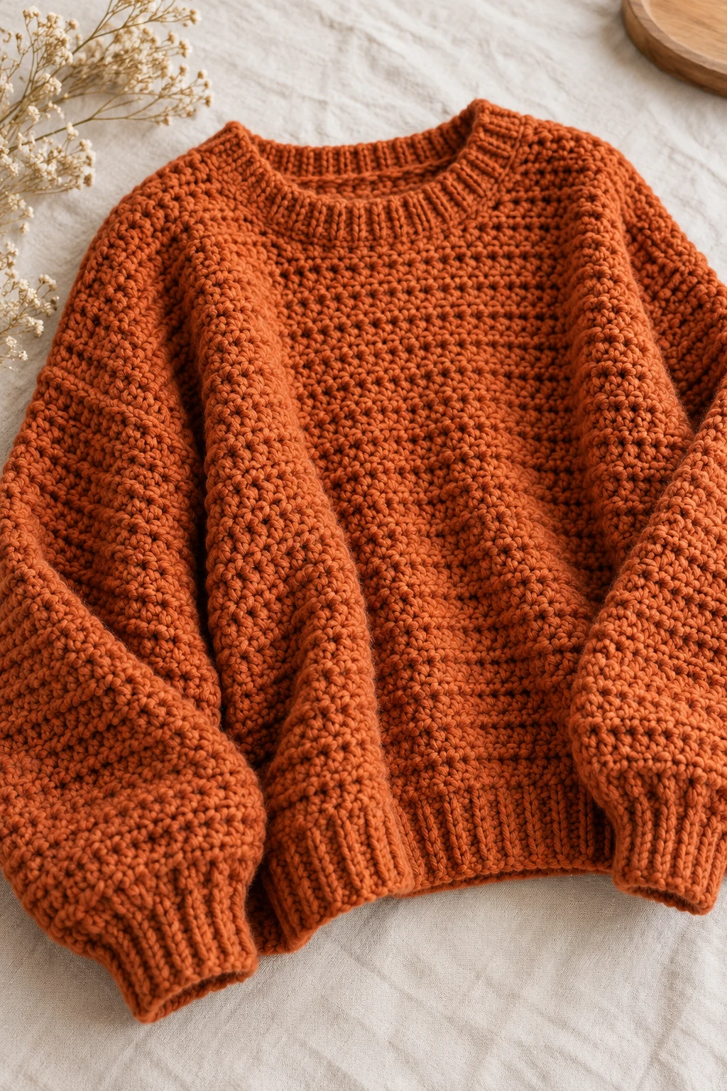 Oversized Pumpkin-Spice Crochet Sweater — crochet clothes fall