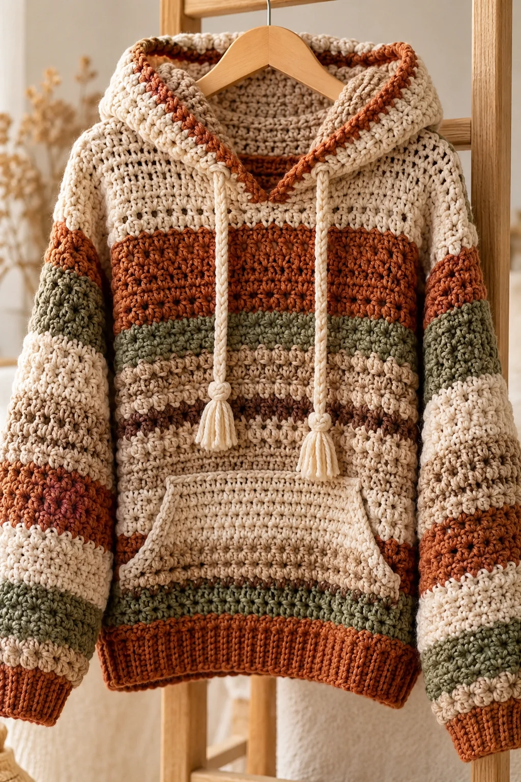 Textured Crochet Hoodie — crochet clothes fall