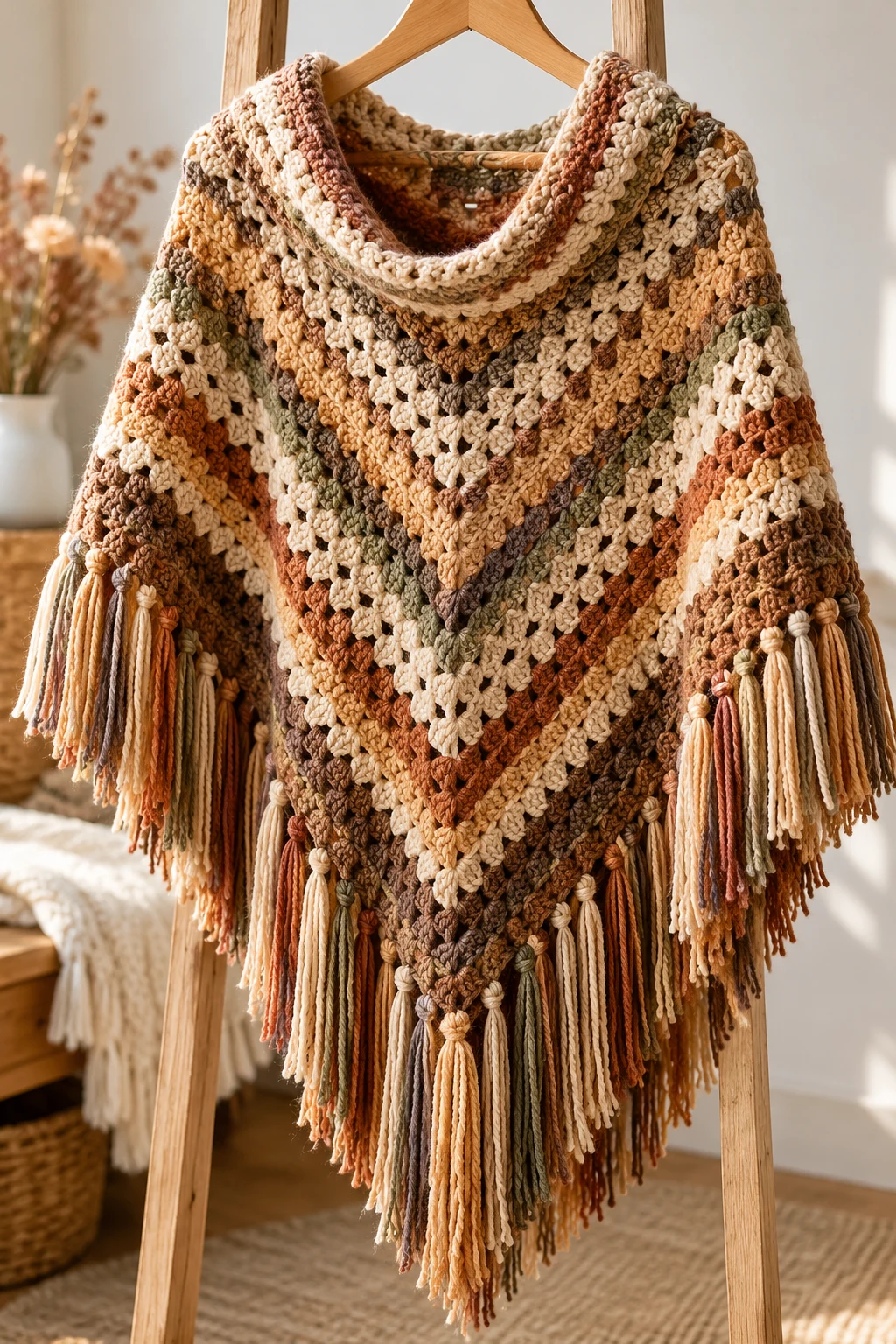 Crochet Poncho with Fringe — crochet clothes fall