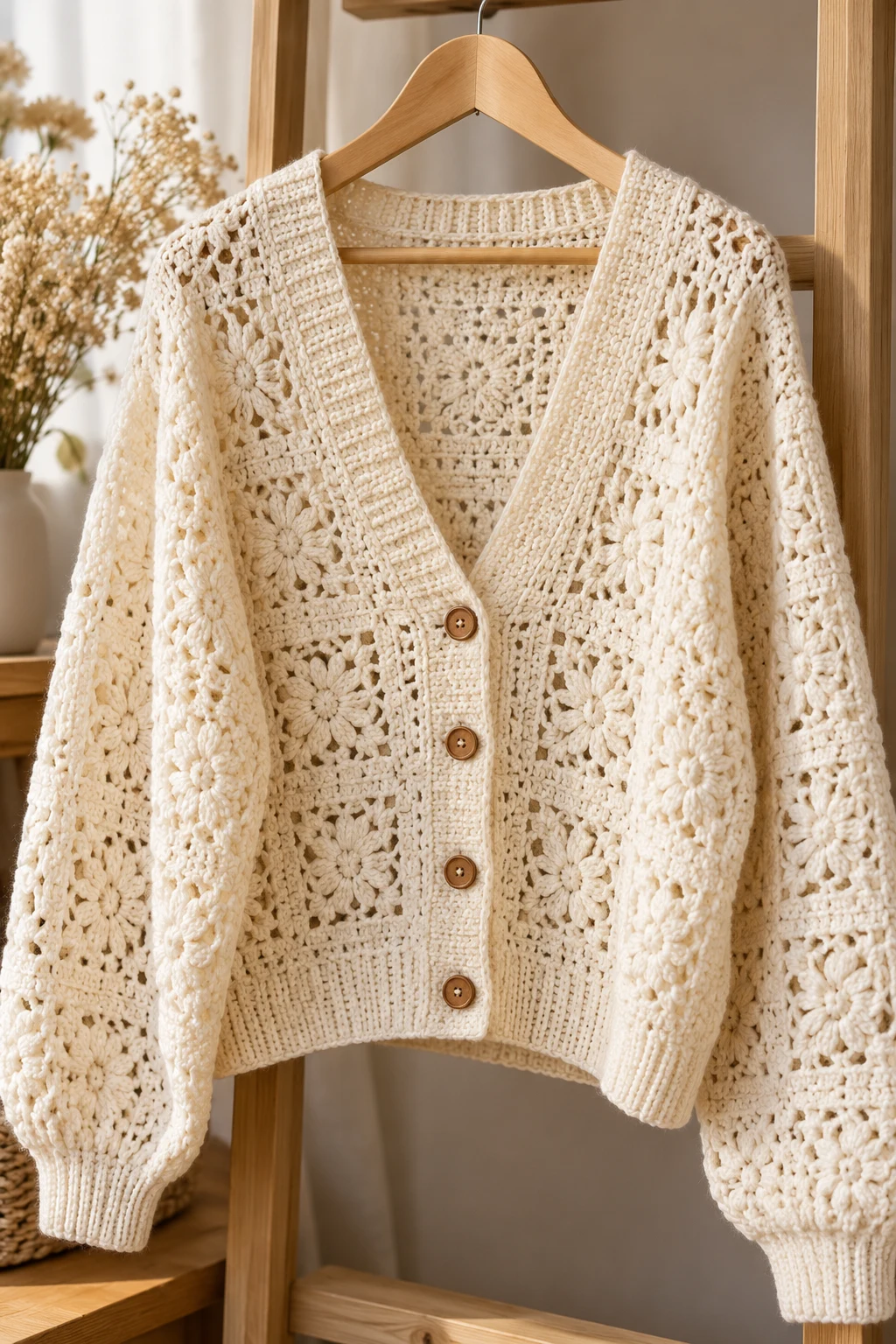 Classic Cream Crochet Cardigan — crochet clothes fall