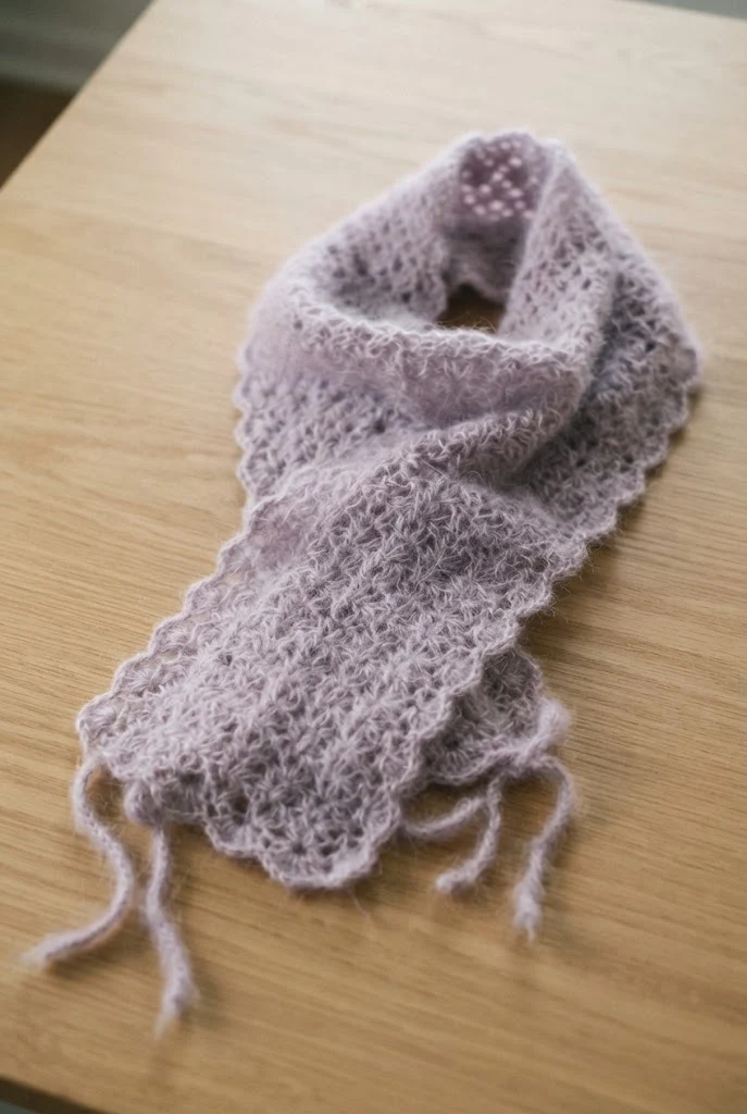 Lavender Mohair Cloud Scarf-Top — Crochet Clothes Patterns style outfit