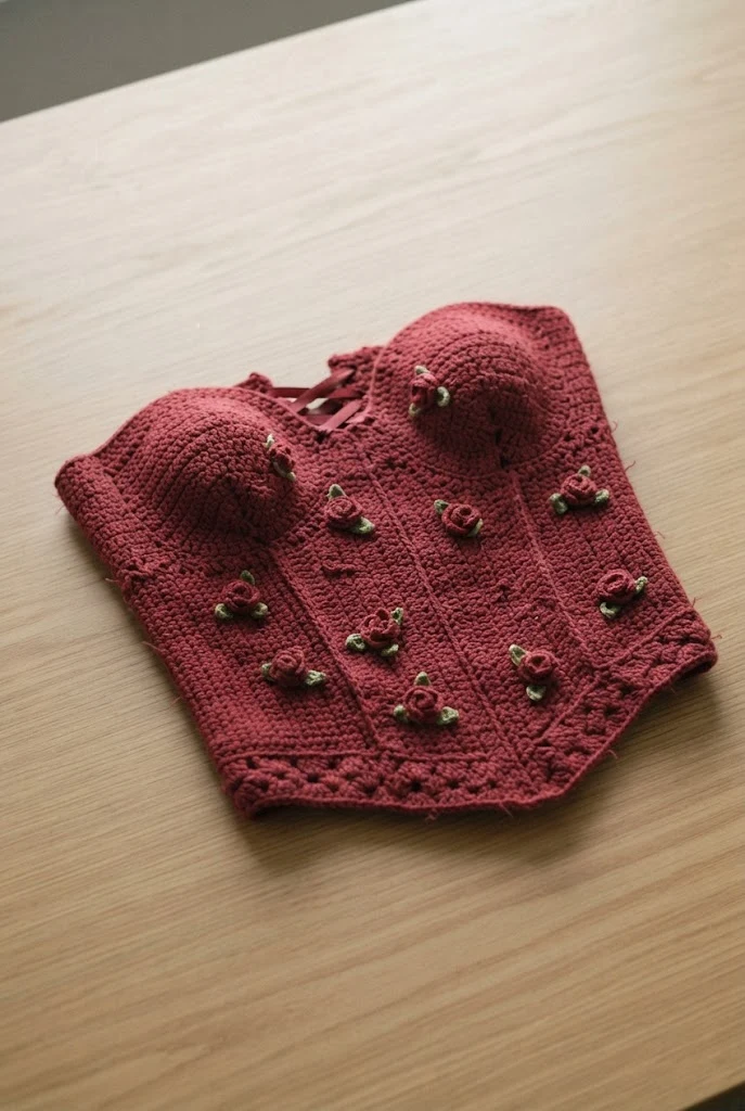 Crimson Rose Garden Corset — Crochet Clothes Patterns style outfit