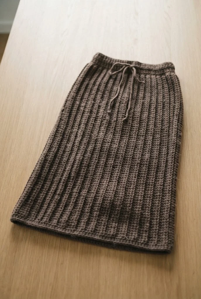 Espresso Ribbed Midi Skirt — Crochet Clothes Patterns style outfit