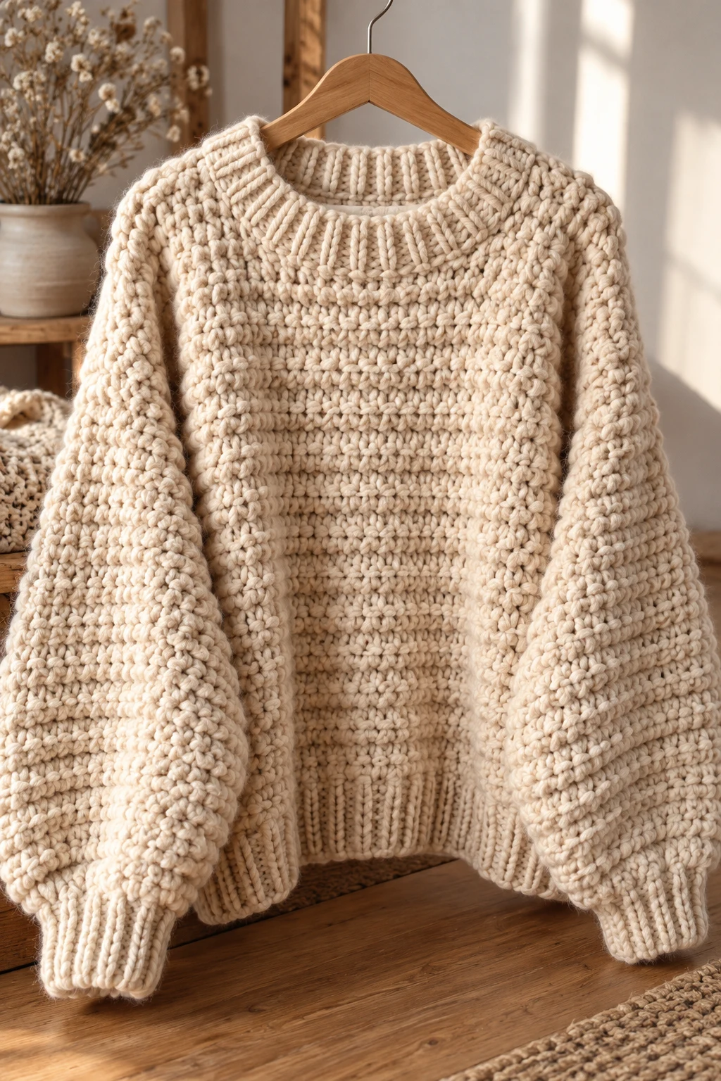 The Oversized Chunky Crochet Sweater — crochet clothes winter style outfit