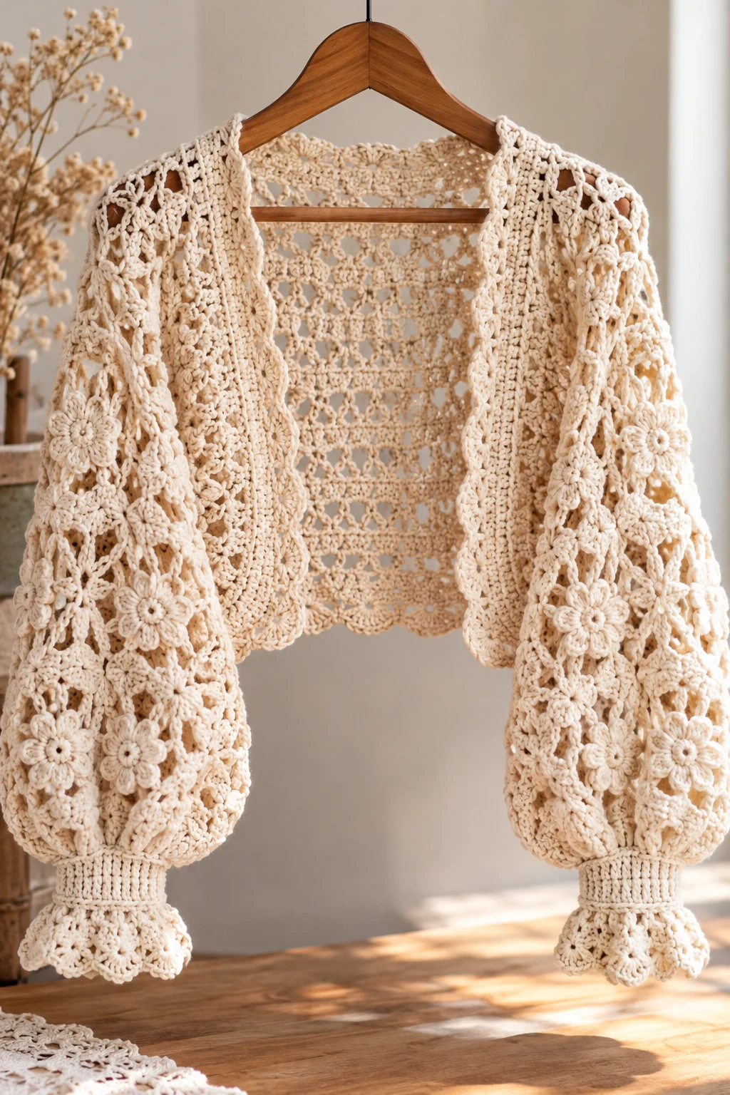 The Romantic Crochet Shrug — crochet clothes winter style outfit