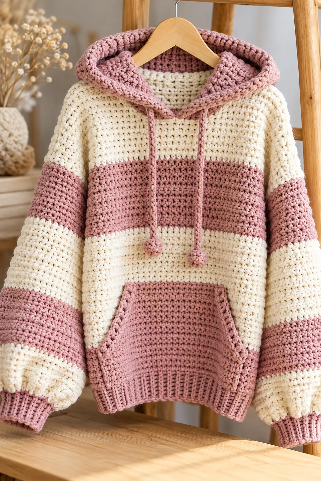 The Cozy Crochet Hoodie — crochet clothes winter style outfit