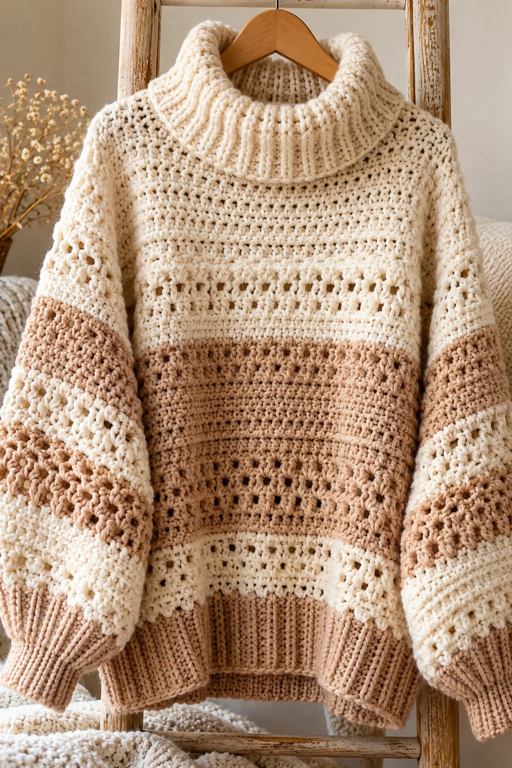 The Cozy Turtleneck Crochet Pullover — crochet clothes winter style outfit