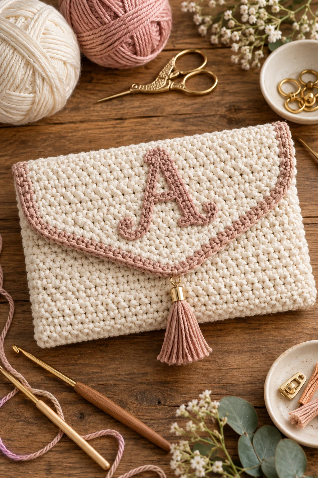 Personalized Monogram Clutch — crochet clutch bag free pattern style outfit