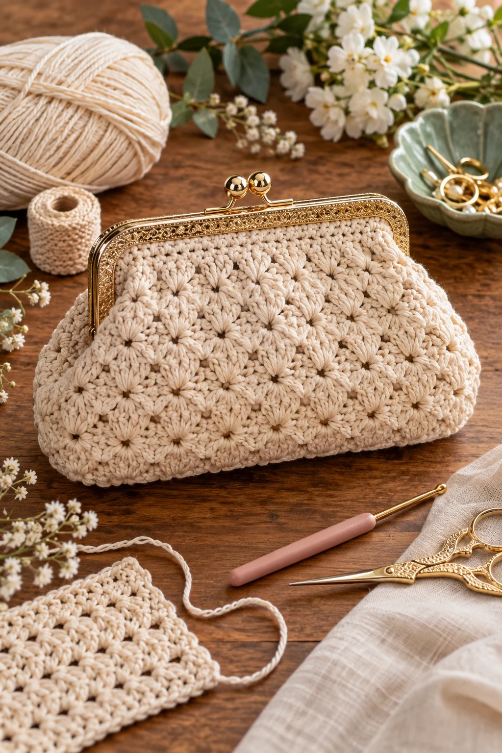 Crochet Clutch With Metal Frame — crochet clutch bag free pattern style outfit