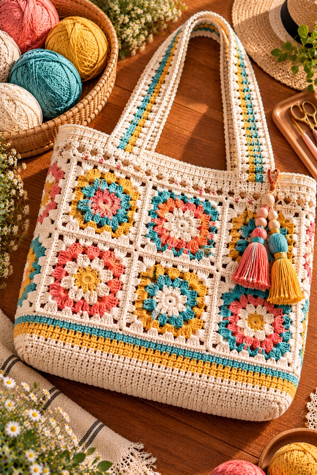 Summer Crochet College Bag — crochet college bag style outfit
