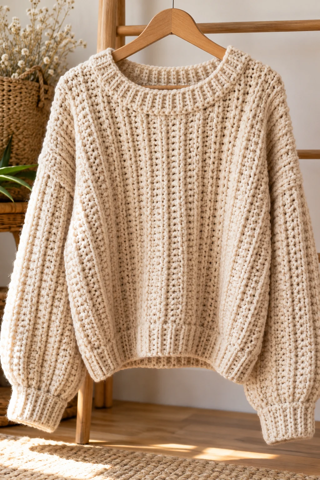 The Chunky Ribbed Crochet Comfy Sweater — crochet comfy sweater style outfit