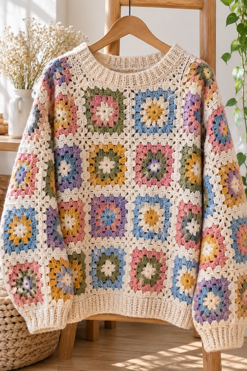 The Beginner-Friendly Granny Square Sweater — crochet comfy sweater style outfit