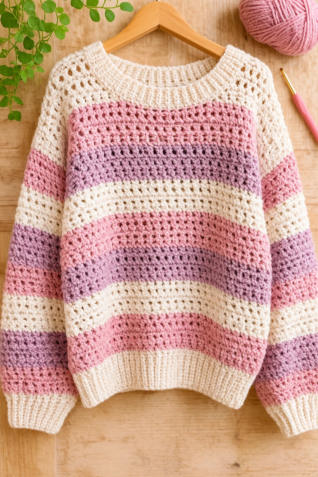 The Relaxed Drop-Shoulder Pullover — crochet comfy sweater style outfit