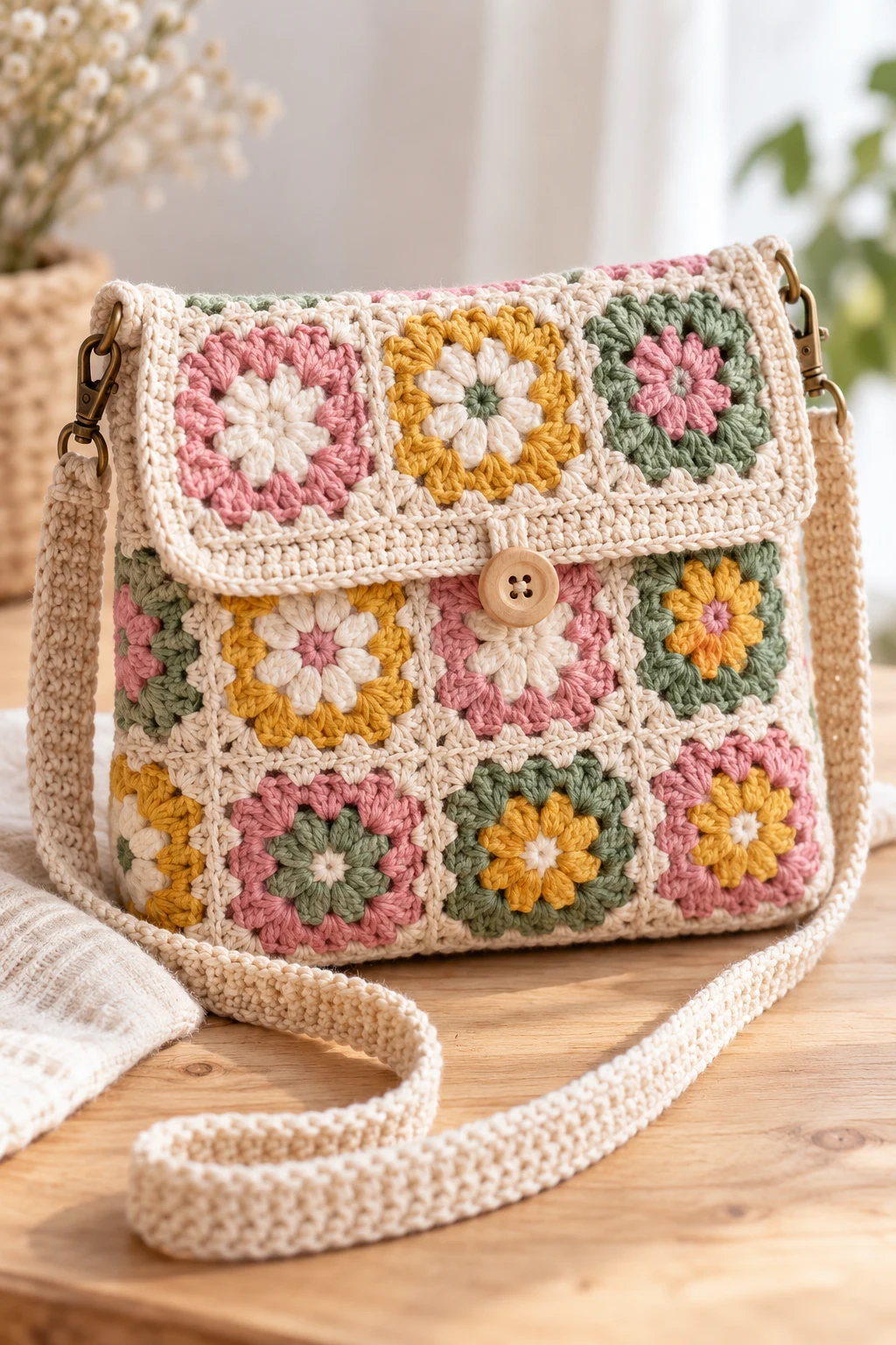 Cute Granny Square Crossbody Bag — crochet cross body bag pattern free style outfit