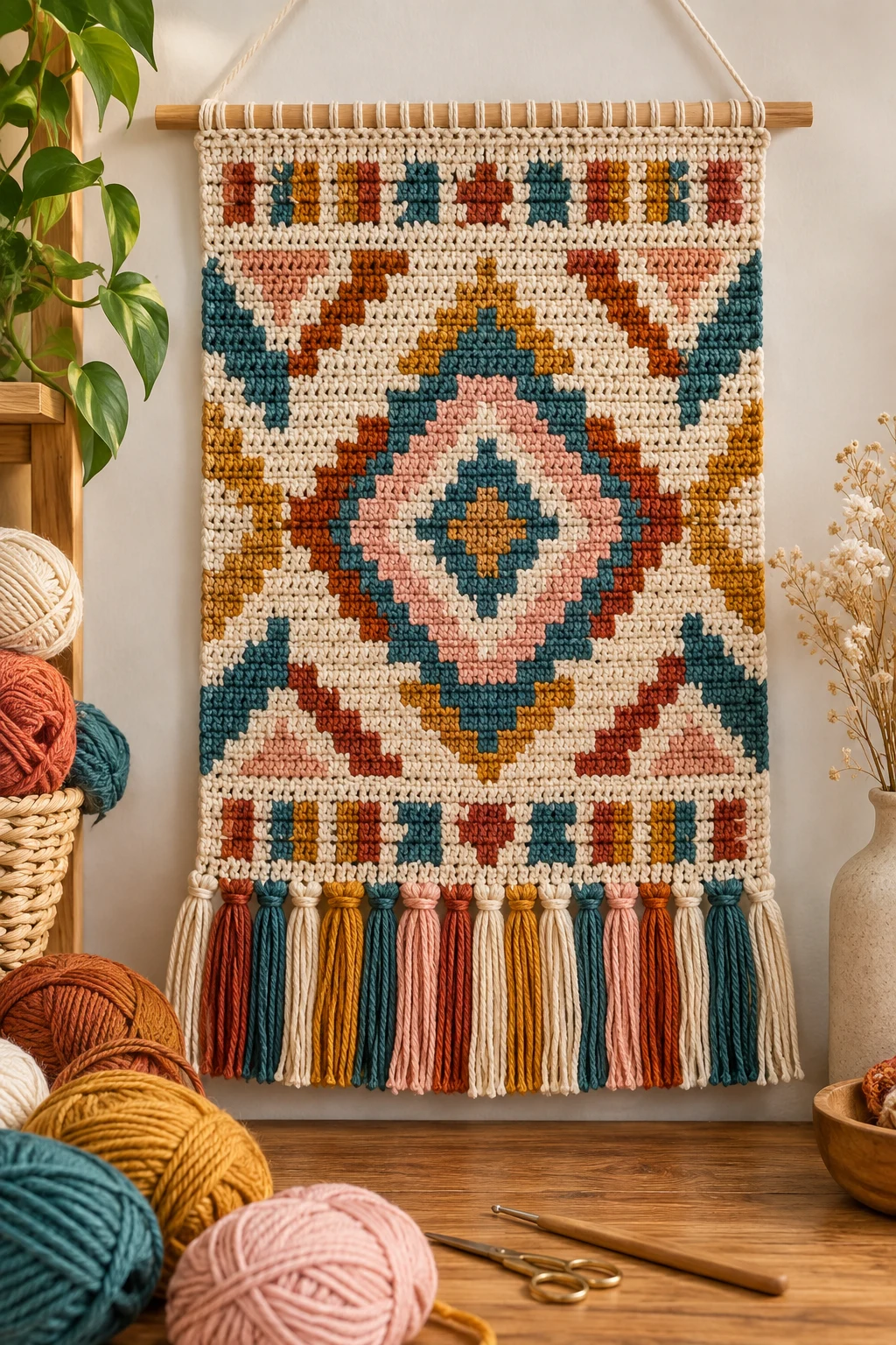 Mosaic Crochet Wall Hanging — crochet design pattern style outfit