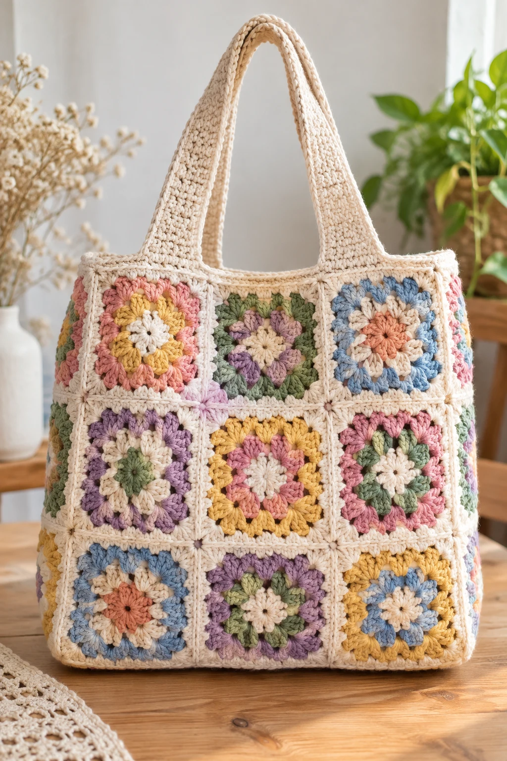 The Classic Granny Square Tote Bag — Crochet DIY Tutorial style outfit