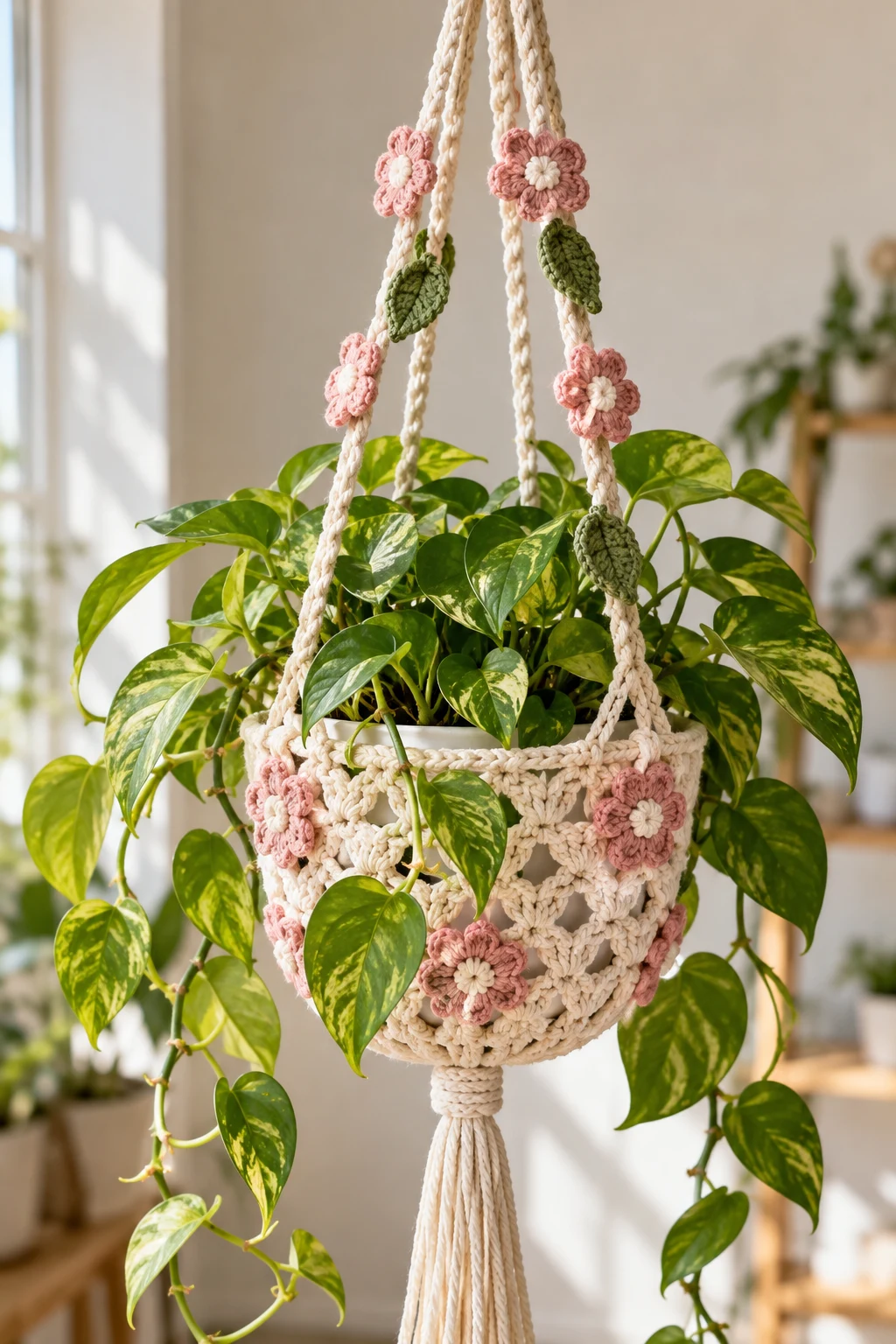The Charming Crochet Plant Hanger — Crochet DIY Tutorial style outfit