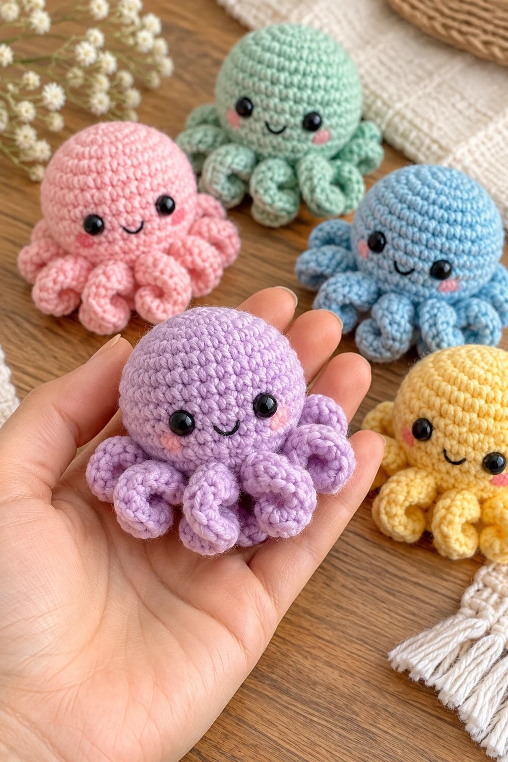 Tiny Crochet Octopus Plushies — Crochet DIY Tutorial style outfit