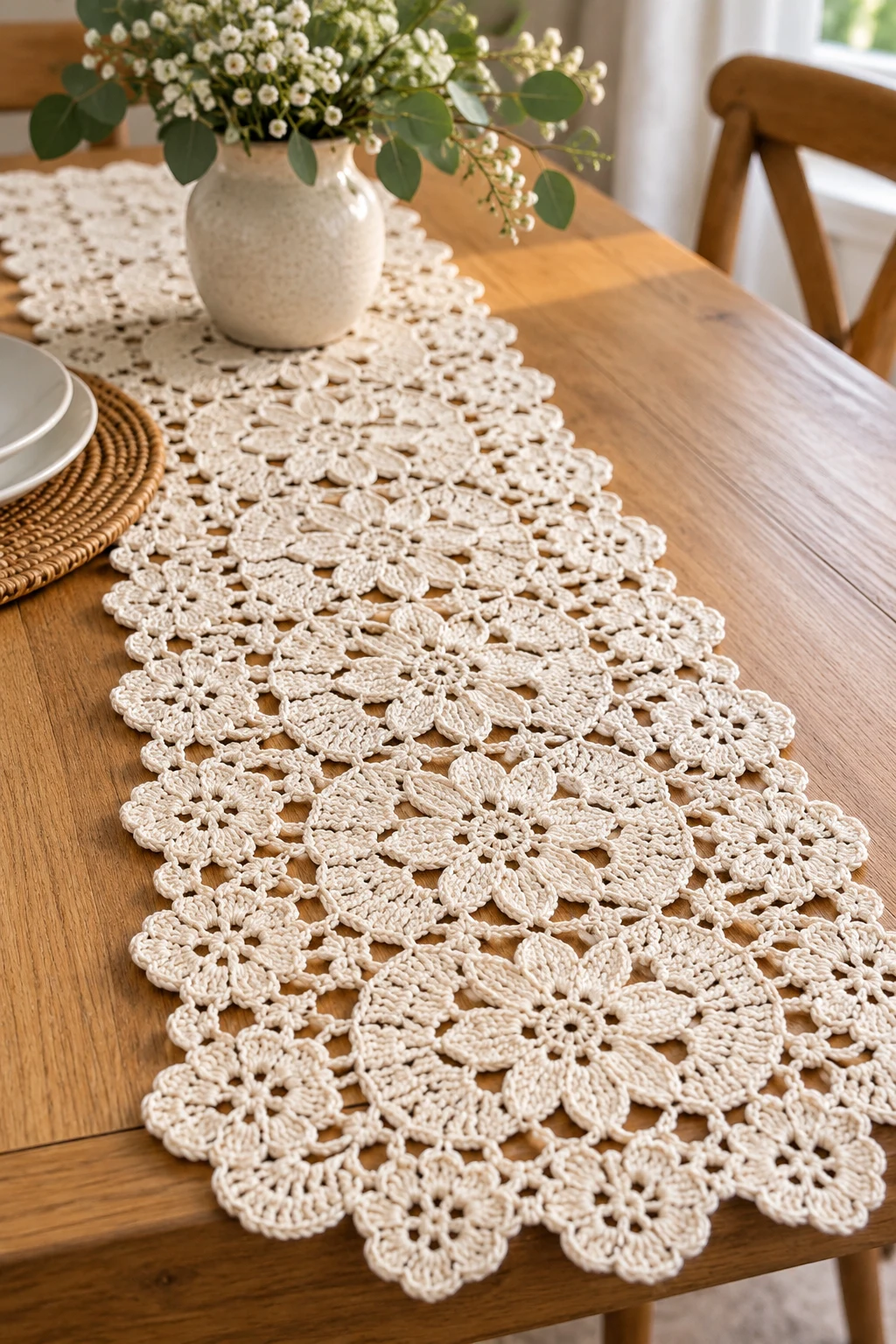 Elegant Crochet Table Runner — Crochet DIY Tutorial style outfit