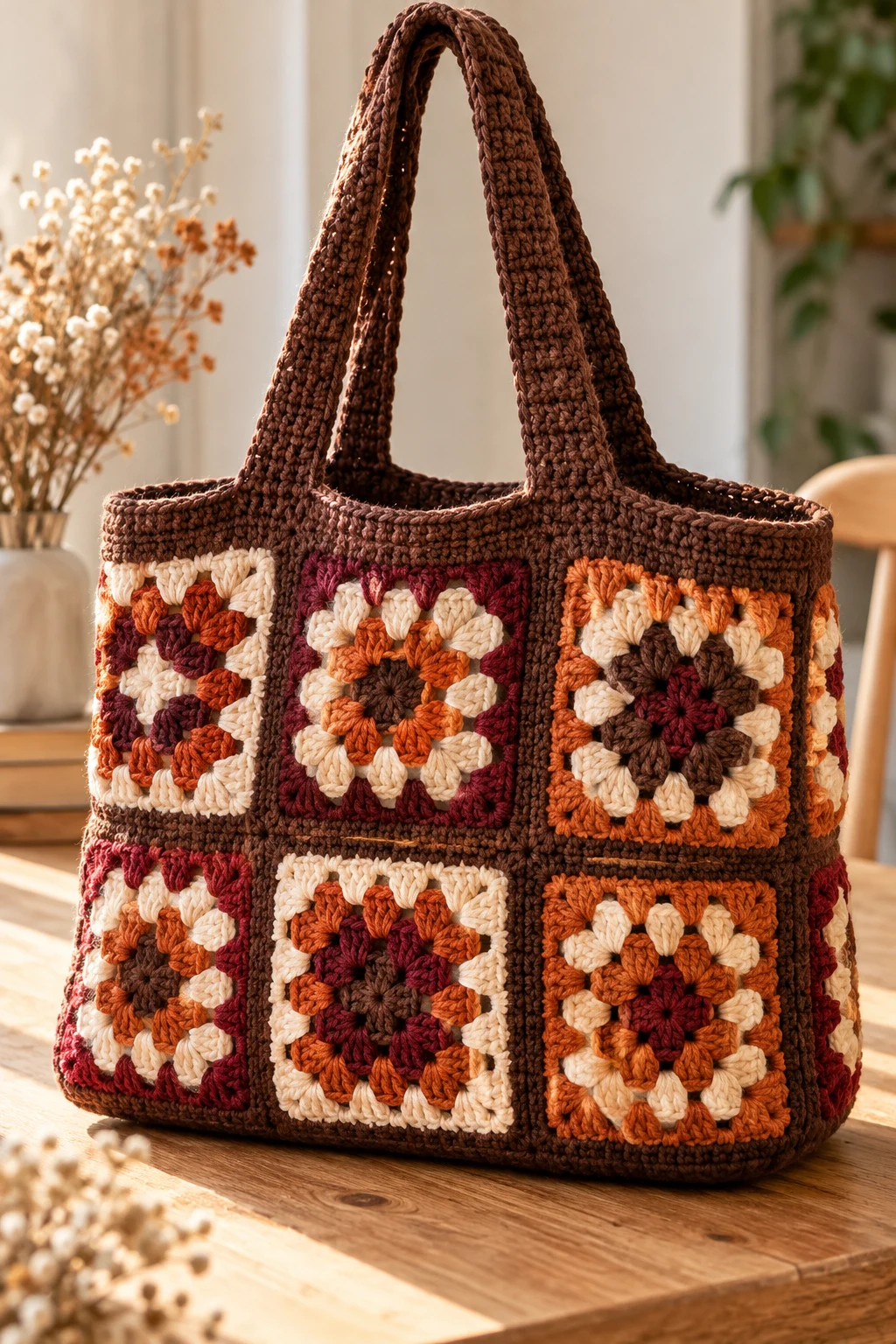 The Downtown Granny-Square Tote — crochet downtown style outfit