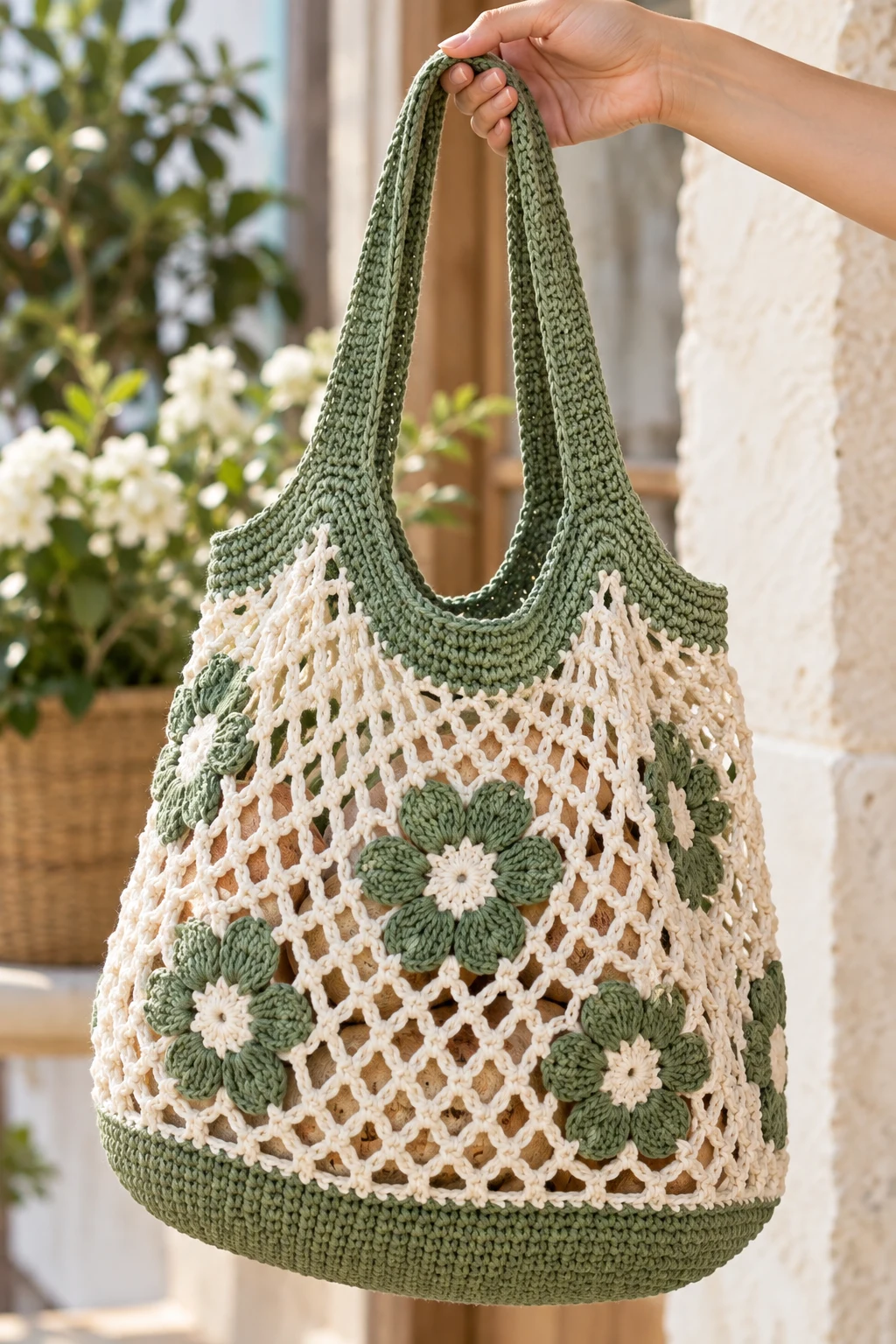 The Downtown Mesh Market Bag — crochet downtown style outfit