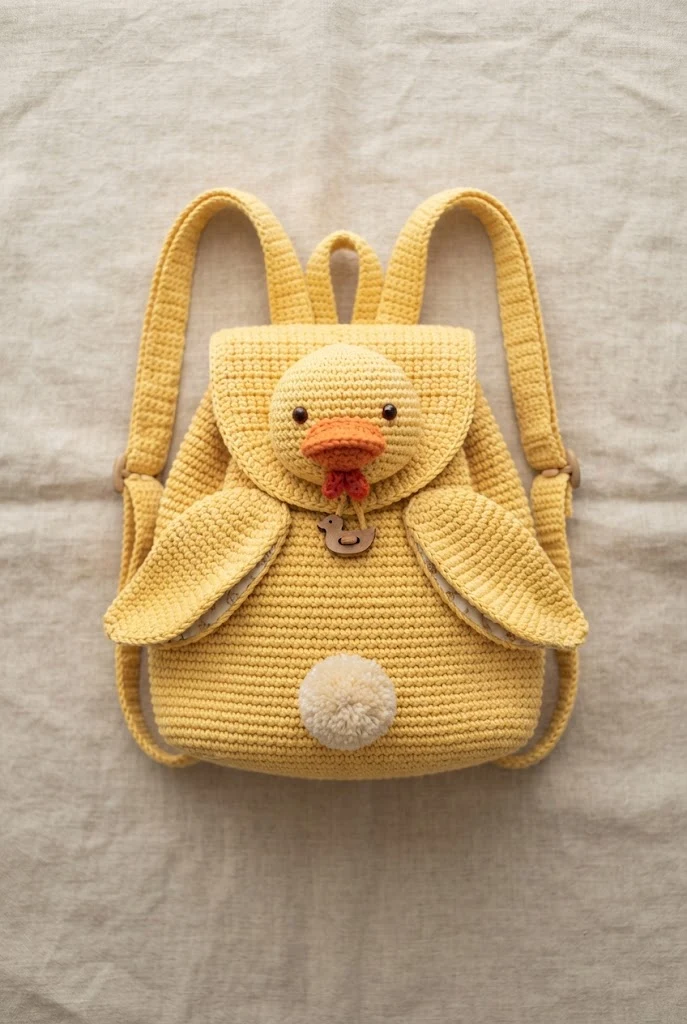 Flop-Wing Duck Backpack — crochet duck bag