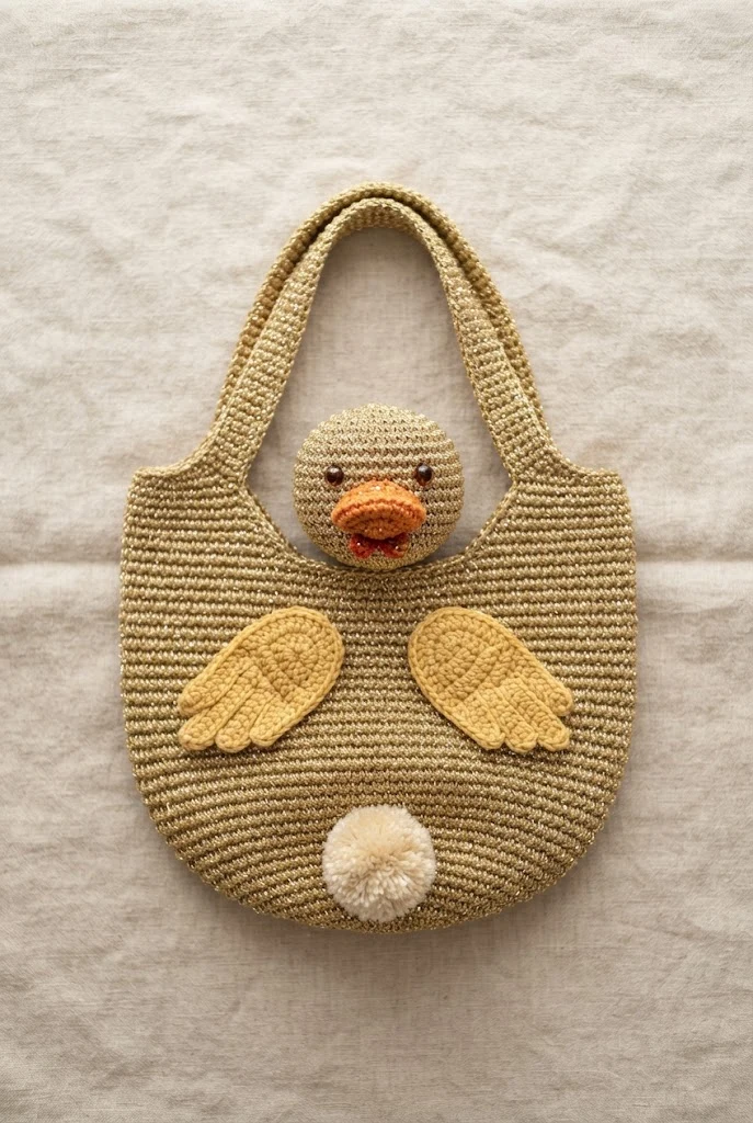 Sparkly Metallic Evening Duck Bag — crochet duck bag